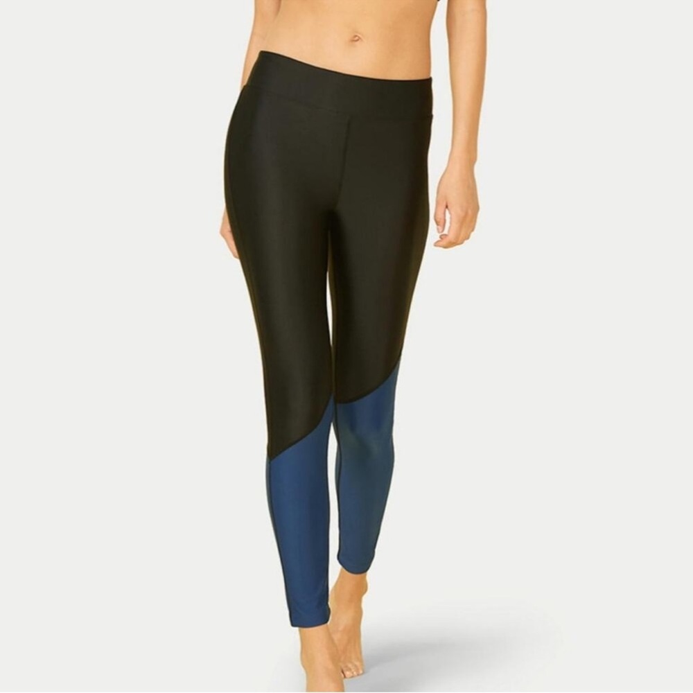 Summer salt Black And Navy Leggings, Plus Size 1XL